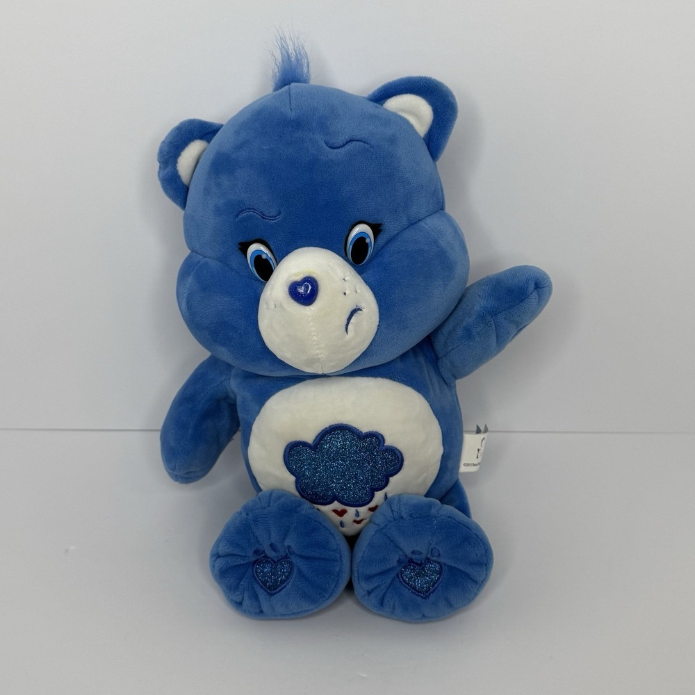 Care Bears Blue Rain Cloud Grumpy Bear Interactive Stuffed Animal Plush Toy 13"